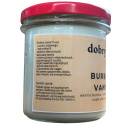 Świeca sojowa Dobry Wosk Bourbon & Vanilla – szczegóły zapachowe i informacje na etykiecie bocznej.