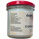 Naturalna świeca Dobry Wosk Coffee Latte – opis składu i wskazówki użytkowania na tylnej etykiecie.